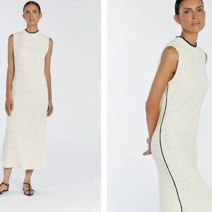 DISSH DAKOTA CREAM BOUCLE MIDI DRESS in Cream Size XL $199